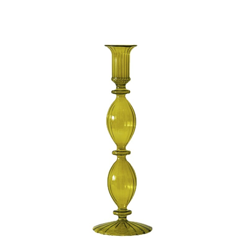 Candle Holder in Olive Green