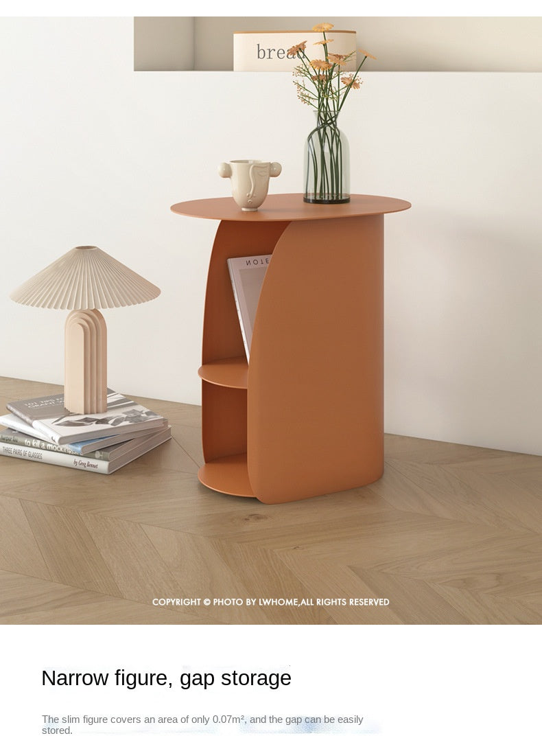 Bedside Table with Small Storage Shelf in Rust