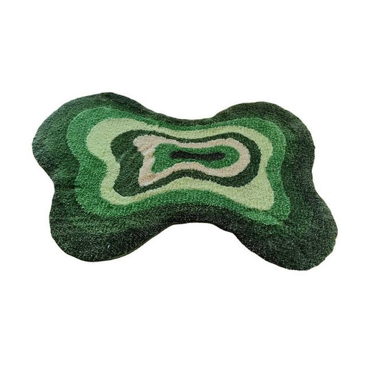 Irregular Abstract Tufted Rug in Green