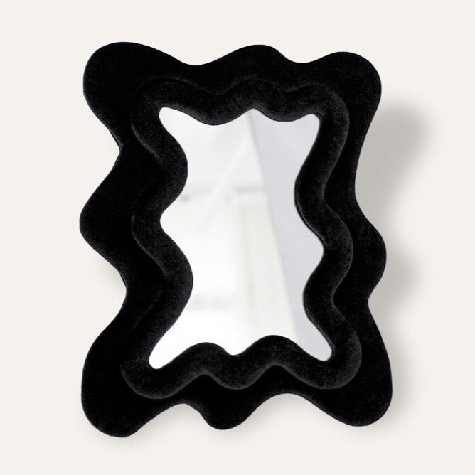 Small Squiggly Mirror in Black