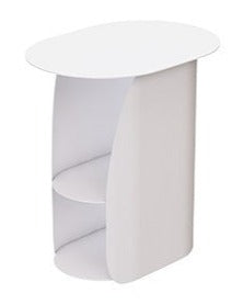 Bedside Table with Small Storage Shelf in White