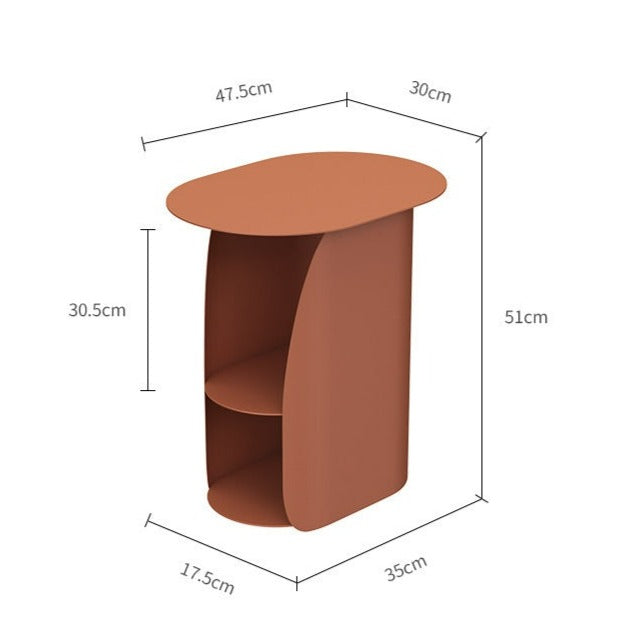Bedside Table with Small Storage Shelf in White