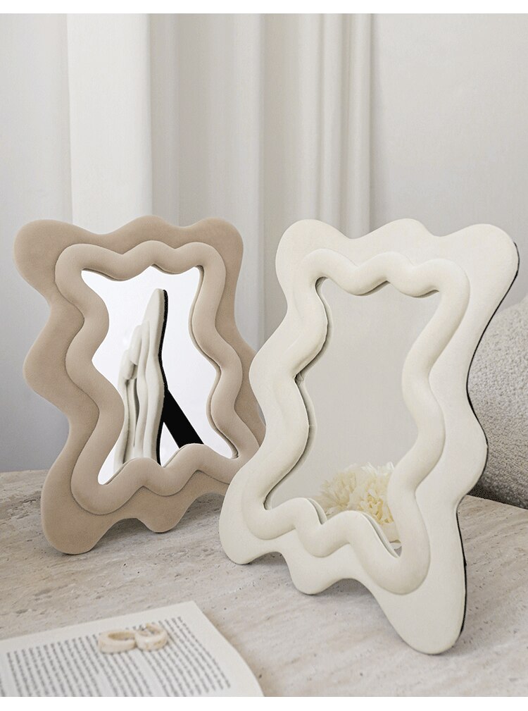 Small Squiggly Mirror in Cream