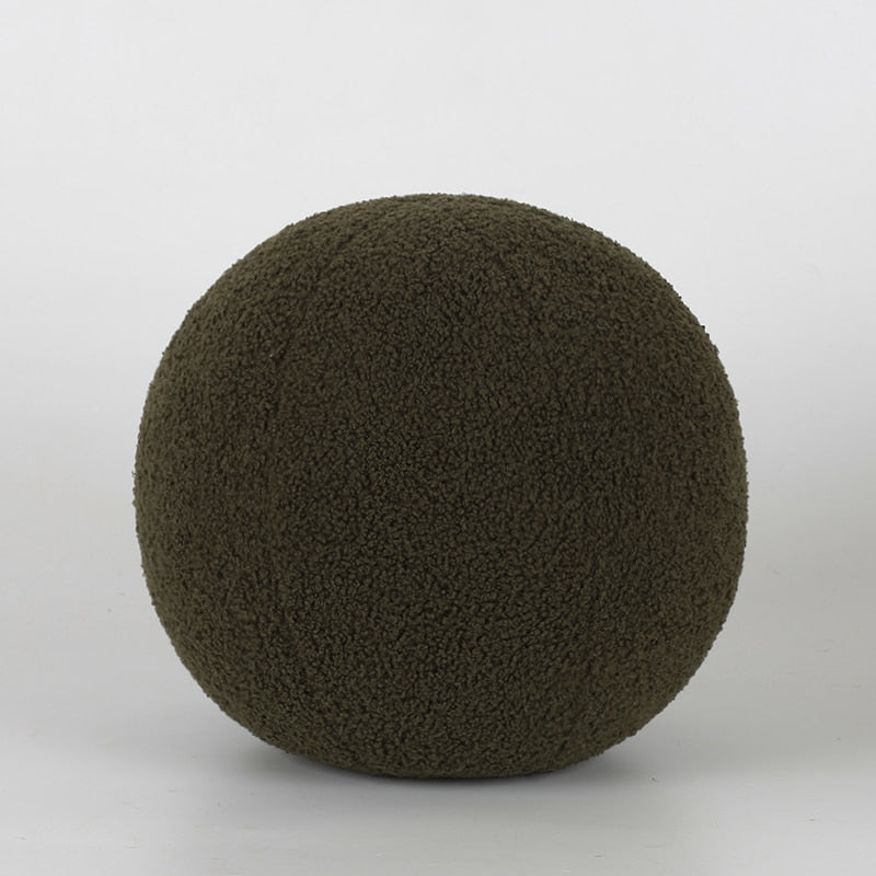 Ball Shaped Plush Cushion in Green