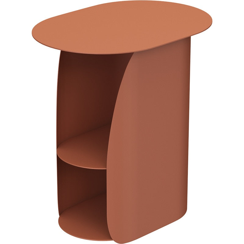 Bedside Table with Small Storage Shelf in Rust