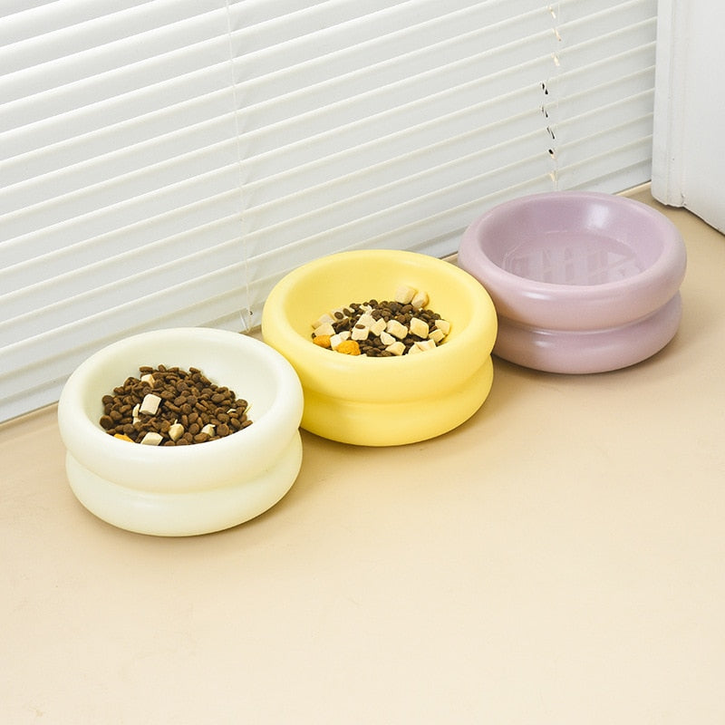 Double Pet Bowl in Yellow