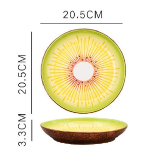 Fruit Shaped Ceramic Plate in Kiwi