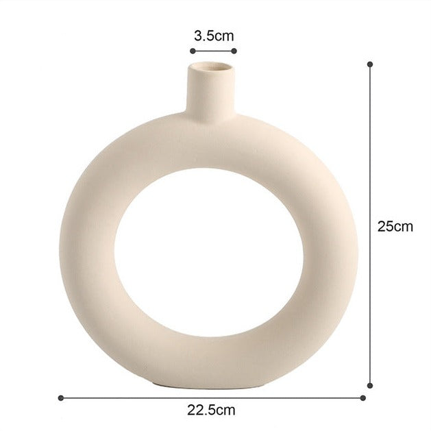 Minimalist Ceramic Vase in Donut
