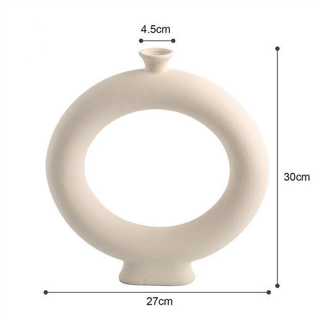 Minimalist Ceramic Vase in Large Donut