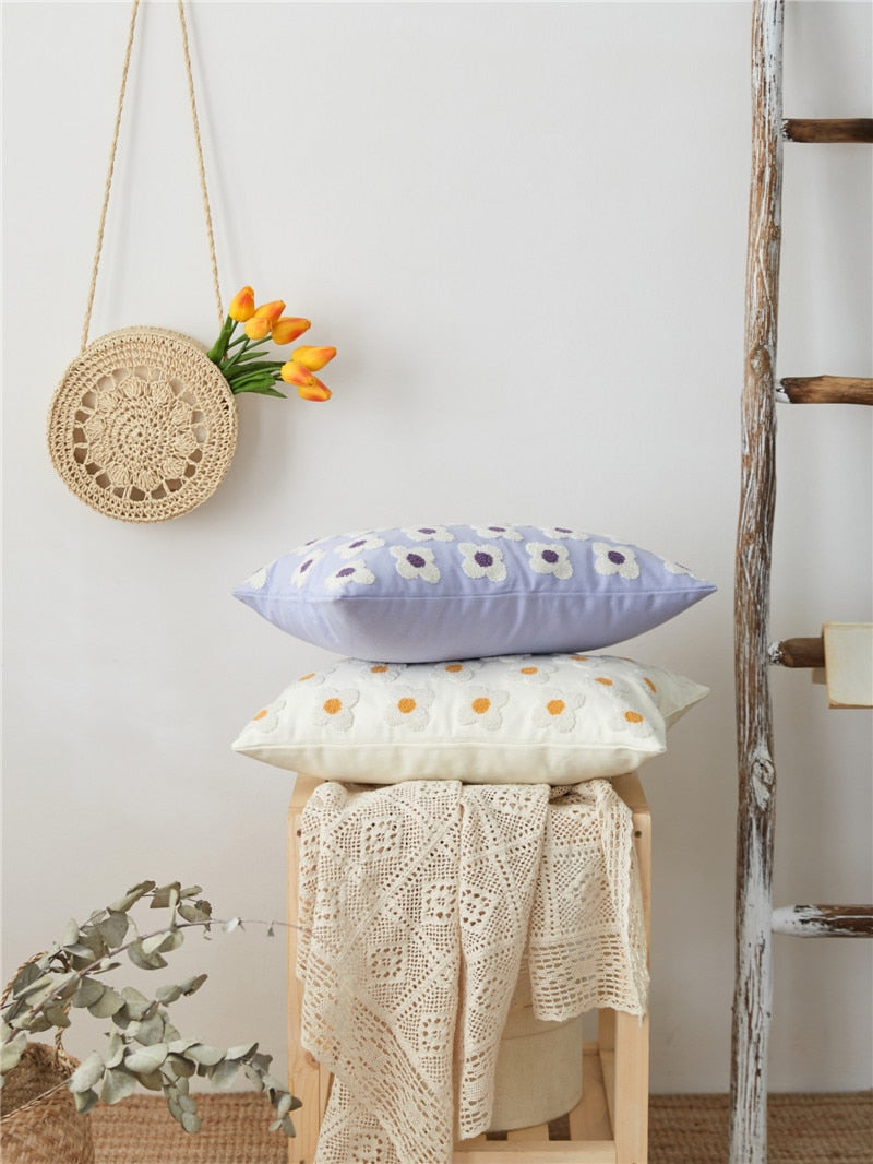 Flower Pillow Case in Lavender
