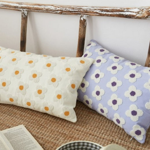 Flower Pillow Case in White