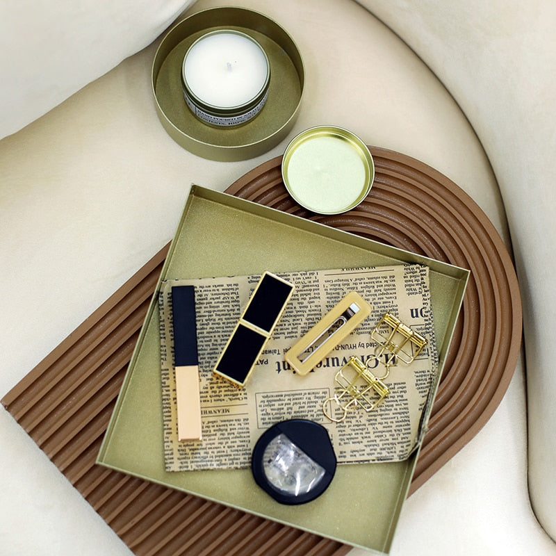 Gold Metal Storage Trays