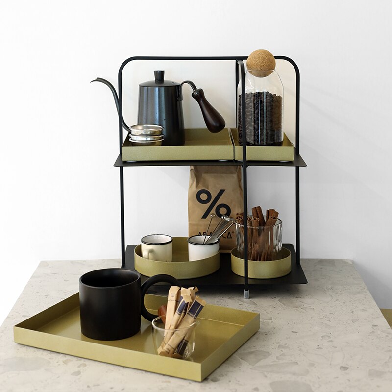 Gold Metal Storage Trays