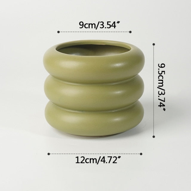 Small Ceramic Plant Pot in Pistachio