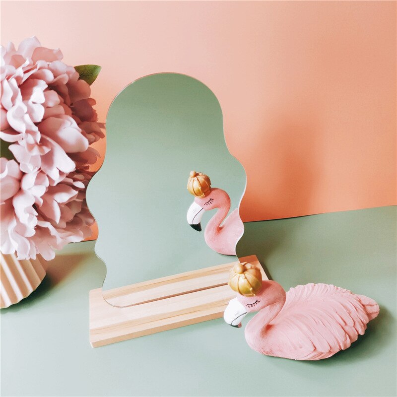 Mirror with Wooden Base