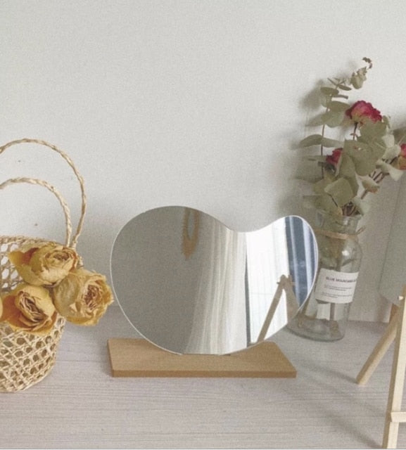 Mirror with Wooden Base