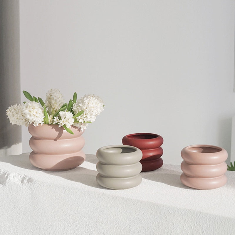 Small Ceramic Plant Pot in Grey