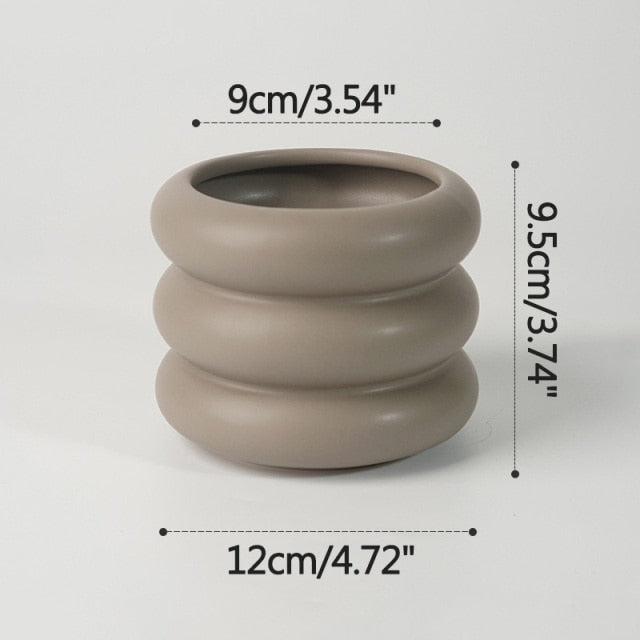 Small Ceramic Plant Pot in Grey