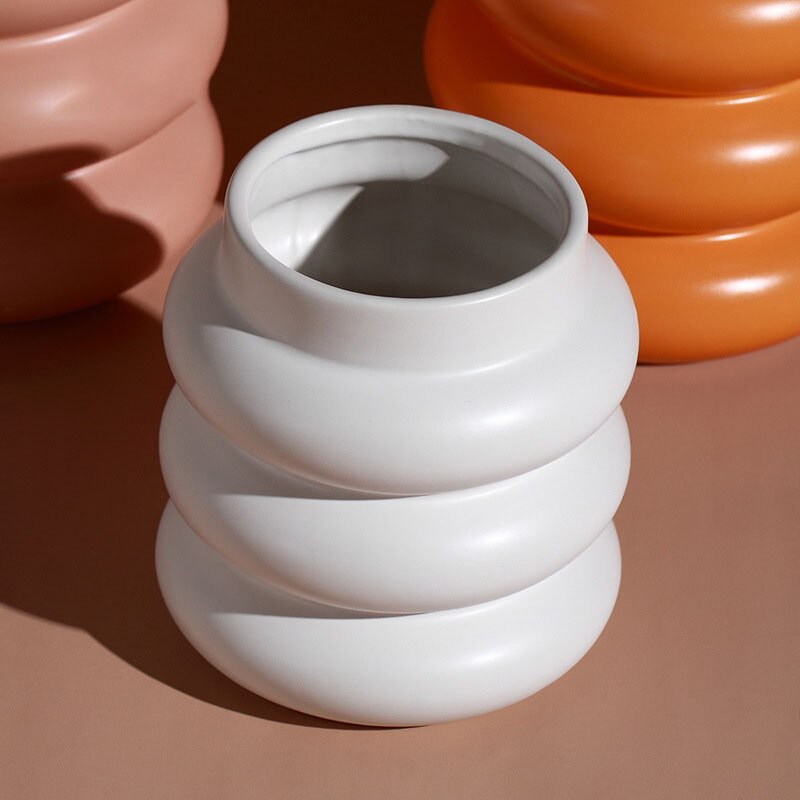 Ceramic Funky Vase in White