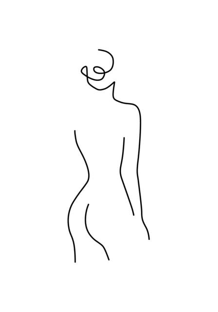 Minimalist Abstract Picture in Woman Back