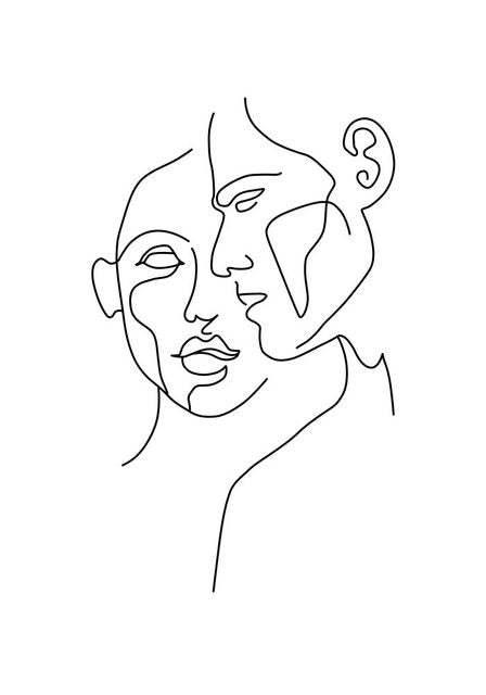 Minimalist Abstract Picture in Two Faces