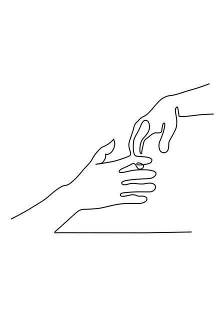 Minimalist Abstract Picture in Reaching Hands