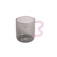 Colourful Glass Mug in Grey / Pink
