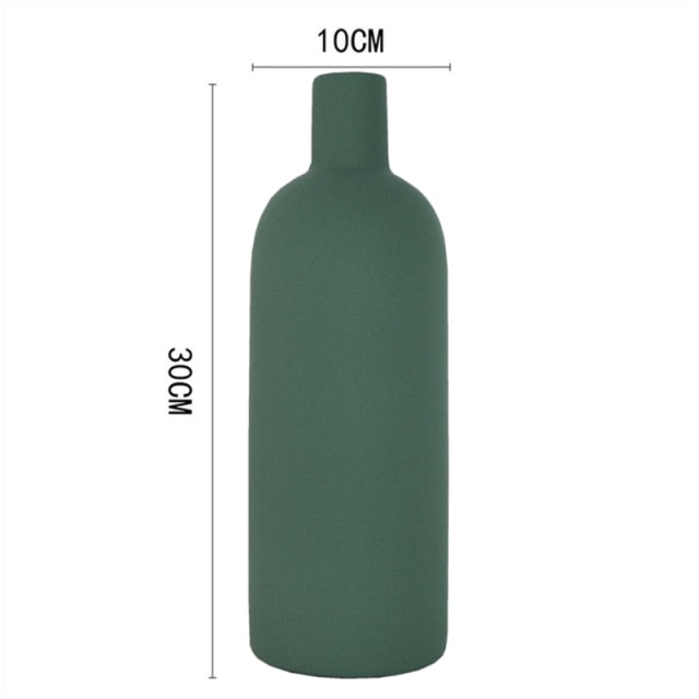 Nordic Ceramic Vase in Forest Green