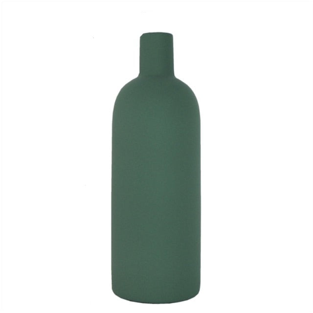 Nordic Ceramic Vase in Forest Green