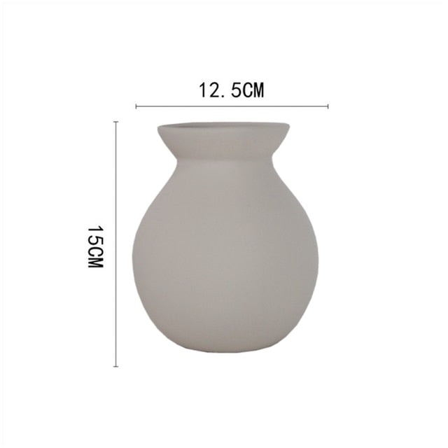 Nordic Ceramic Vase in Light Grey