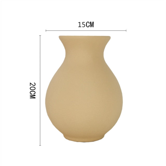 Nordic Ceramic Vase in Tan