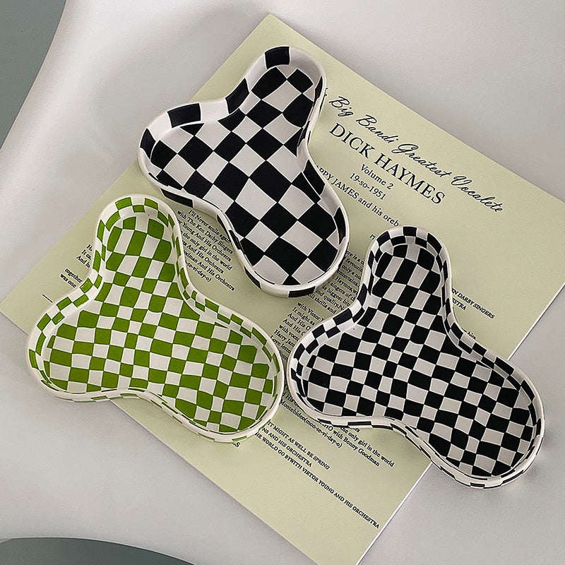 Checkered Ceramic Tray