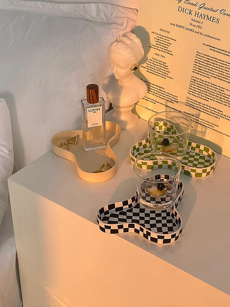 Checkered Ceramic Tray