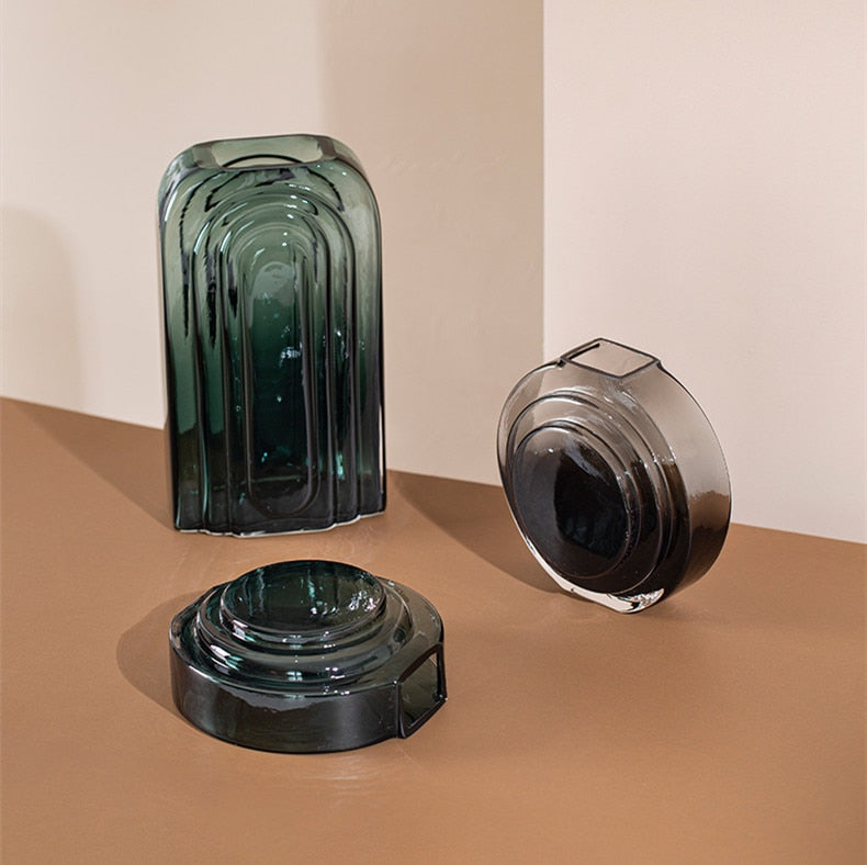Creative Modern Glass Vases in Teal