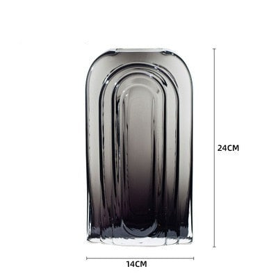 Creative Modern Glass Vases in Grey