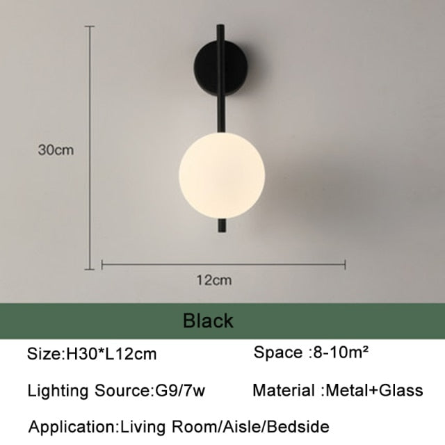 Glass Ball LED Wall Light