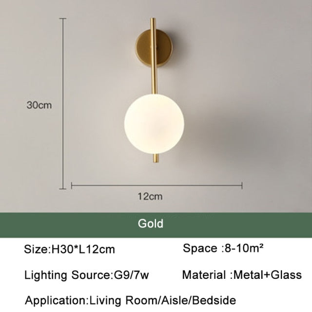 Glass Ball LED Wall Light