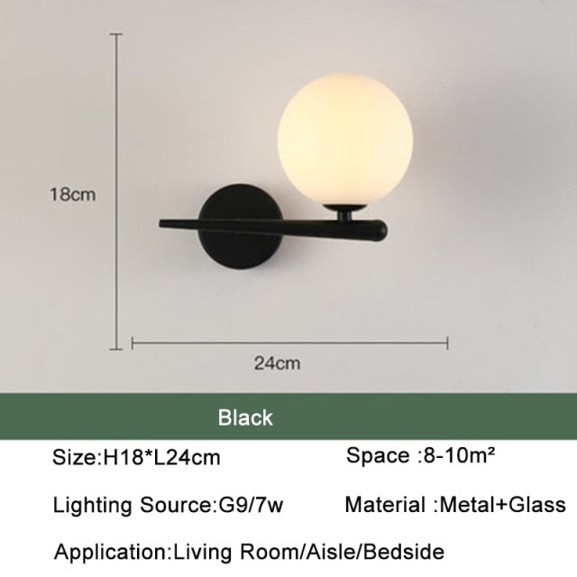 Glass Ball LED Wall Light