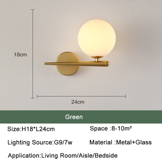 Glass Ball LED Wall Light