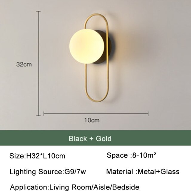 Glass Ball LED Wall Light