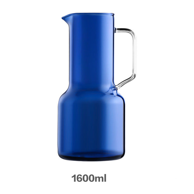 Geometric Glass Jug in Blue