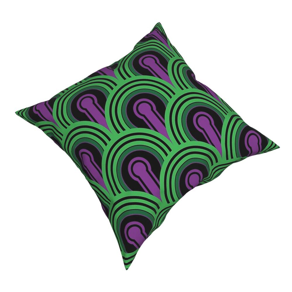 Pillow Case in Green / Purple Print