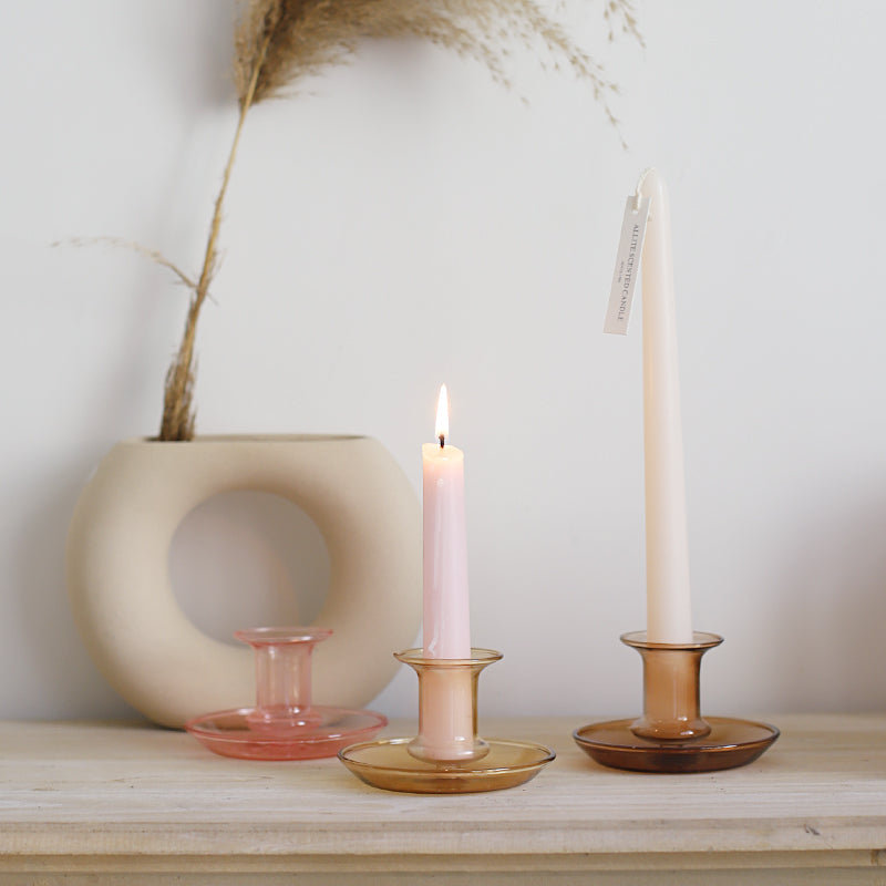 Romantic Candle Holder in Light Brown