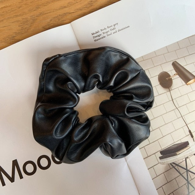 Faux Leather Scrunchies