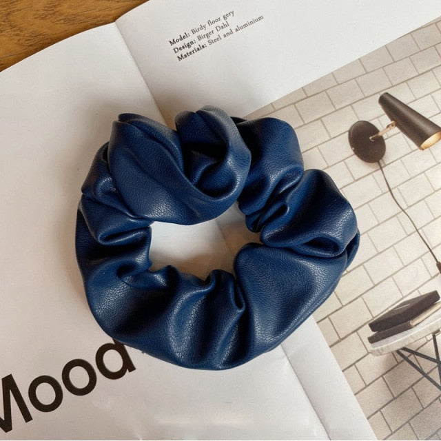 Faux Leather Scrunchies
