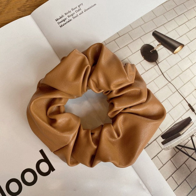 Faux Leather Scrunchies