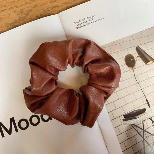 Faux Leather Scrunchies