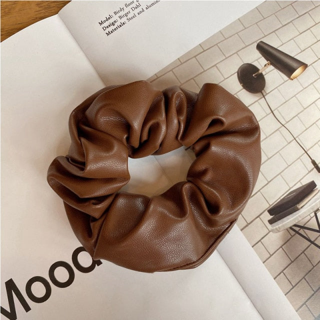 Faux Leather Scrunchies