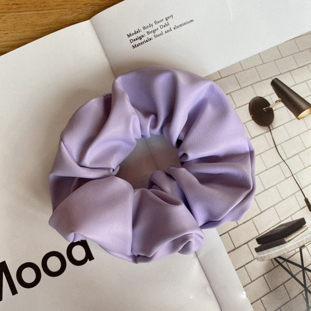 Faux Leather Scrunchies