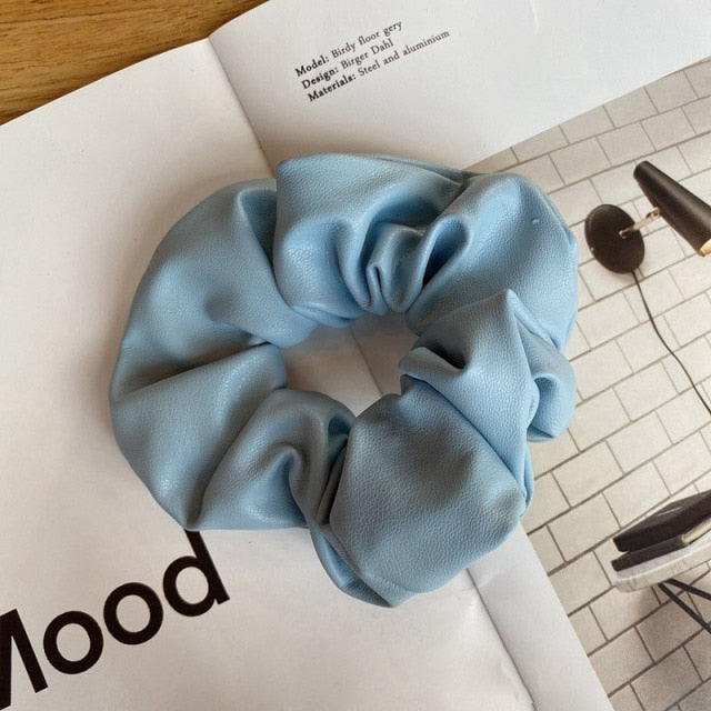 Faux Leather Scrunchies